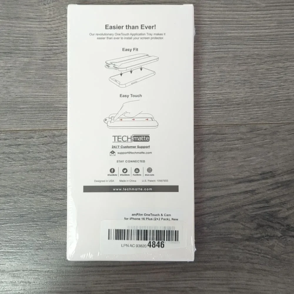 amFilm OneTouch Tempered Glass Screen Protector For iPhone 16 Plus